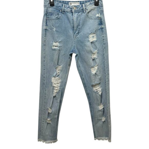 RSQ JEANS Womens Size 26 Distressed Frayed Hem Light Wash - Picture 1 of 7
